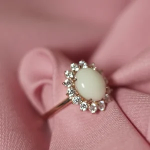 Anillo Alai de leche materna hecho a mano en plata de ley