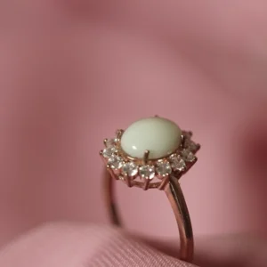 Anillo Alai de leche materna hecho a mano en plata de ley