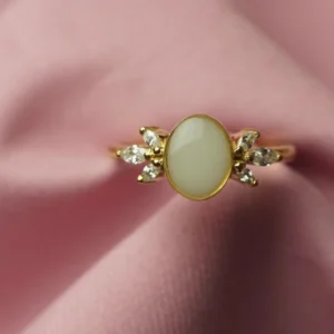 Anillo Odei de leche materna hecho a mano en plata de ley