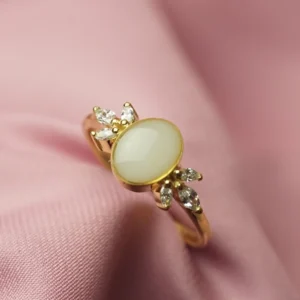 Anillo Odei de leche materna hecho a mano en plata de ley