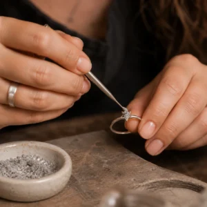 realizando joyas con cenizas de cremación
